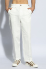 Gucci WHITE Cotton trousers with a crease