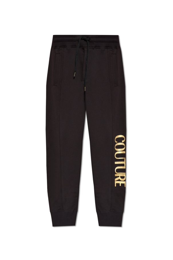Versace Jeans Couture CINZ LOGO COUTURE - Leggings - Trousers -  black/gold/black 