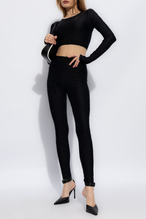 Versace Jeans Couture Rhinestone-embellished leggings