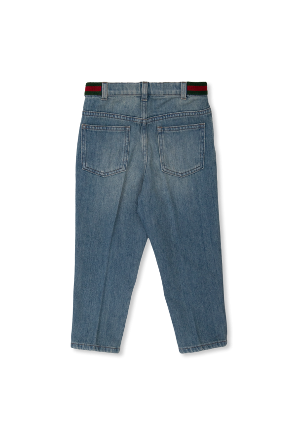 Gucci Kids Jeans with ‘Web’ stripe