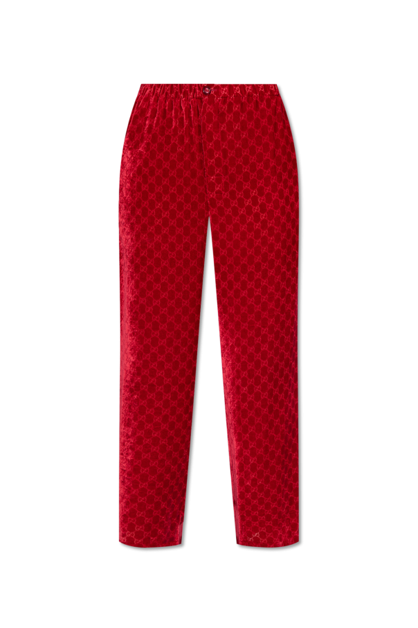 Gucci Monogrammed  velvet trousers