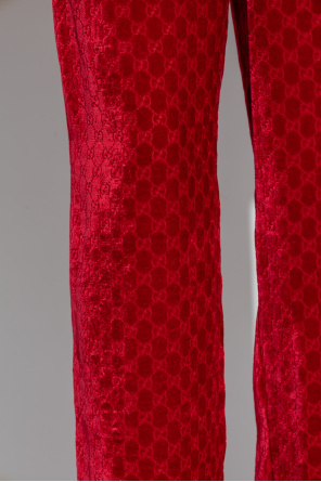 Gucci Monogrammed  velvet trousers
