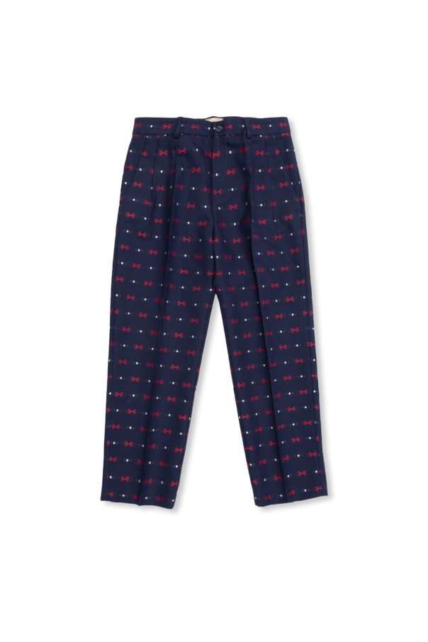 Patterned pleat-front trousers od Gucci Kids