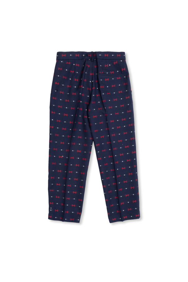 Gucci Kids Patterned pleat-front trousers
