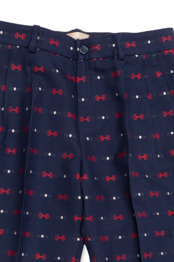 Gucci Kids Patterned pleat-front trousers