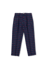 Gucci Kids NAVY BLUE Patterned pleat-front trousers