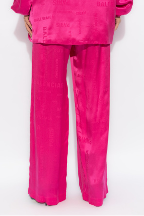 Balenciaga Silk trousers with logo