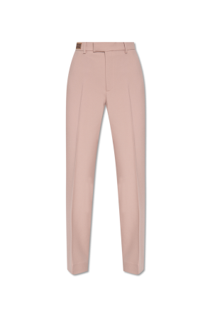 Wool pleat-front trousers