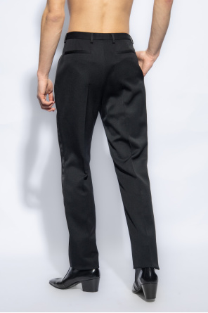 Saint Laurent Wool pleat-front silky trousers