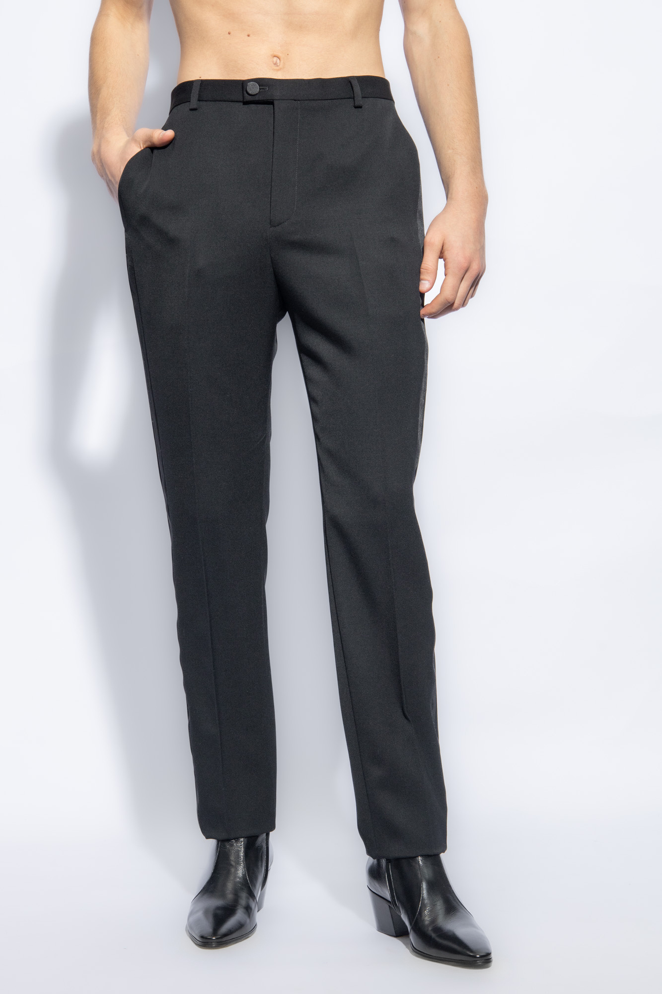 Saint Laurent Wool pleat-front Ferr trousers