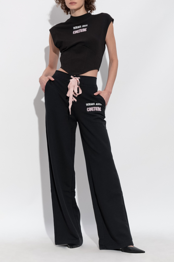 Versace Jeans Couture Sweatpants with shimmering appliqués