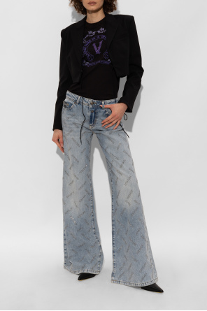 Jeans with shimmering appliqués od Versace Jeans Couture