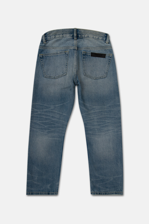 casablanca white straight-leg jeans Distressed jeans