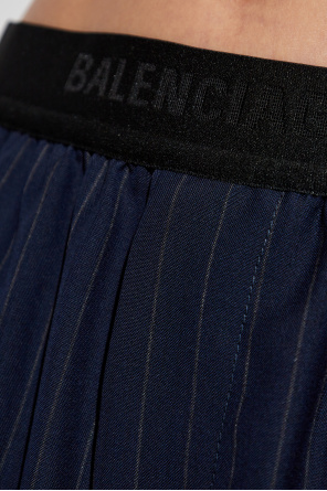 Balenciaga Calças de perna larga com pregas