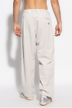 Stone Island Ribbed trousers with logo