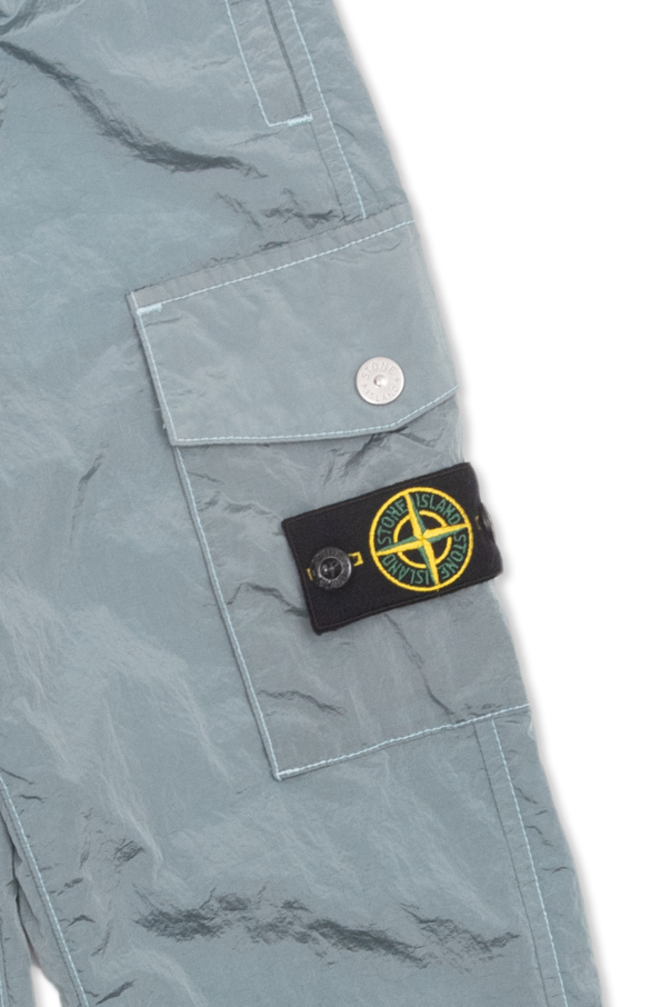 Stone Island Kids Trousers noire with logo