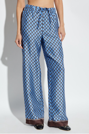 Gucci Silk trousers with logo