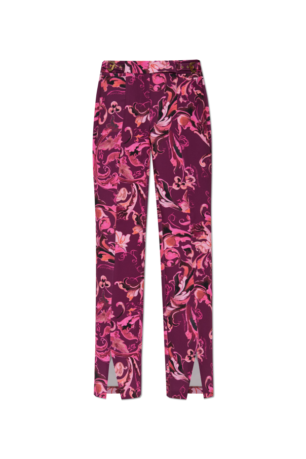 Flared trousers with a slit od Versace Jeans Couture