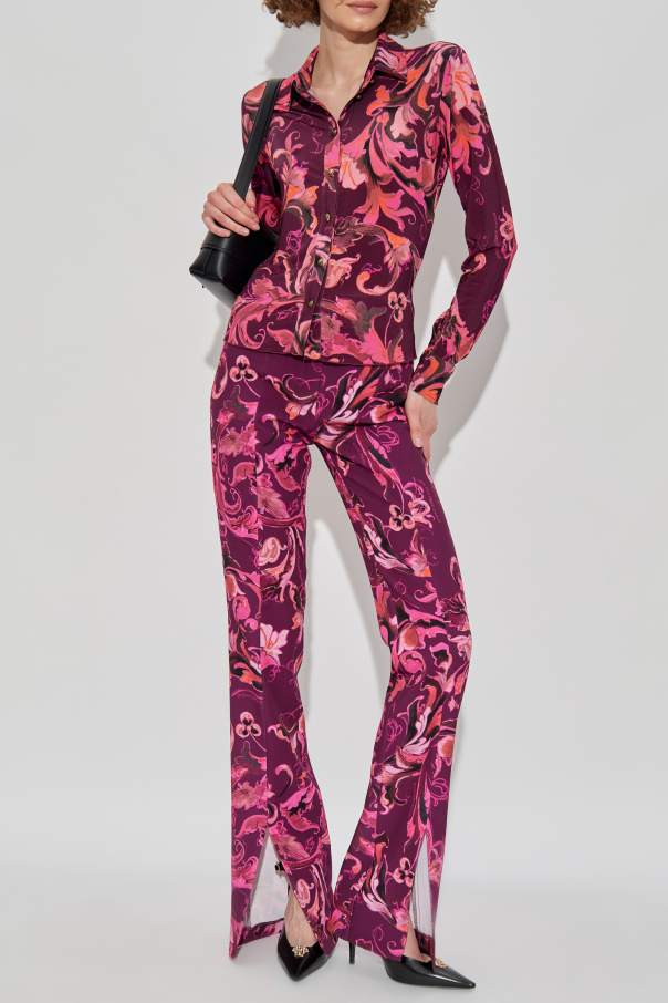 Versace Jeans Couture Flared trousers with a slit