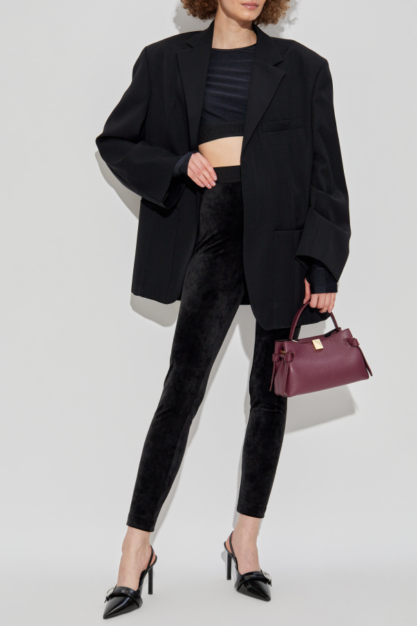 Versace Jeans Couture Leggings aterciopelados