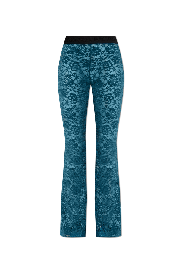 Lace trousers with flared legs od Versace Jeans Couture