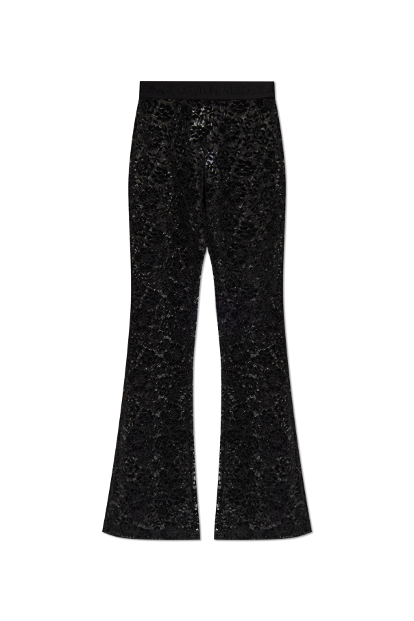 Lace trousers with flared legs od Versace Jeans Couture