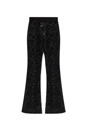 Pantalones de encaje de pierna acampanada