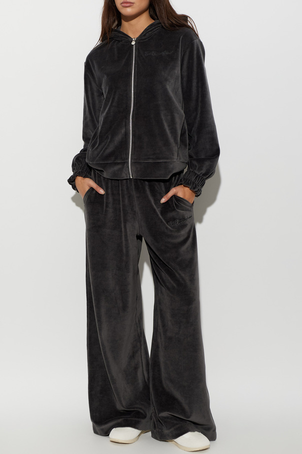 EA7 Emporio Armani Velvet Sweatpants with Logo