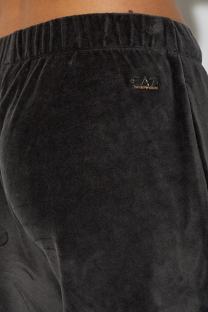 EA7 Emporio Armani Velvet Sweatpants with Logo