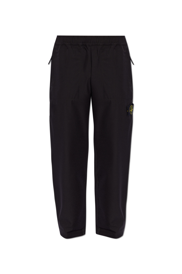Stone Island Trousers with logo patch