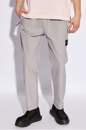 Stone Island Trousers with logo patch