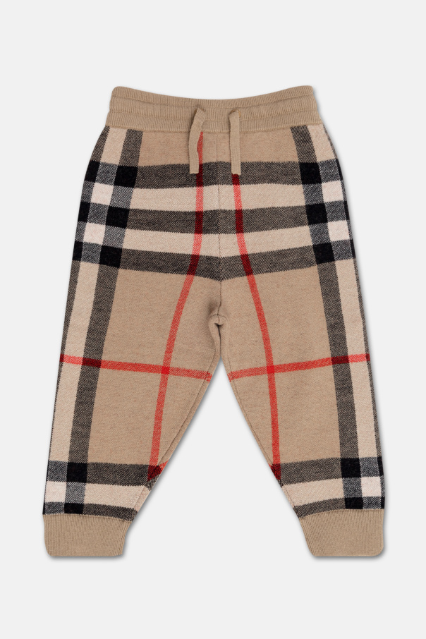 Burberry Kids Checked side trousers