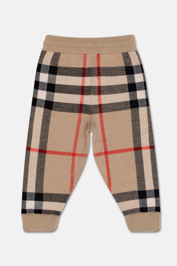 Burberry Kids Checked side trousers