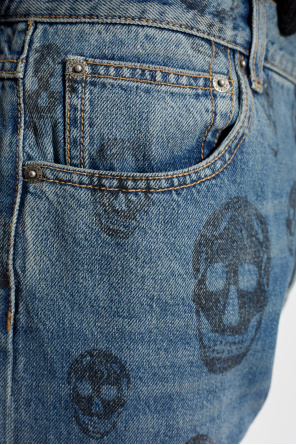 Alexander McQueen Jeansy z nadrukowanym logo