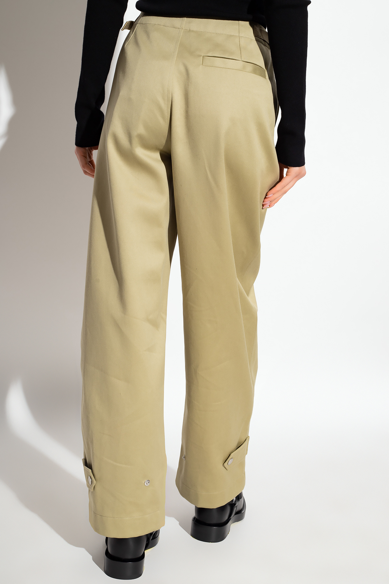 Vintage GUCCI Track Pants Yellow Cotton Women's Cargo Trousers Size ~S