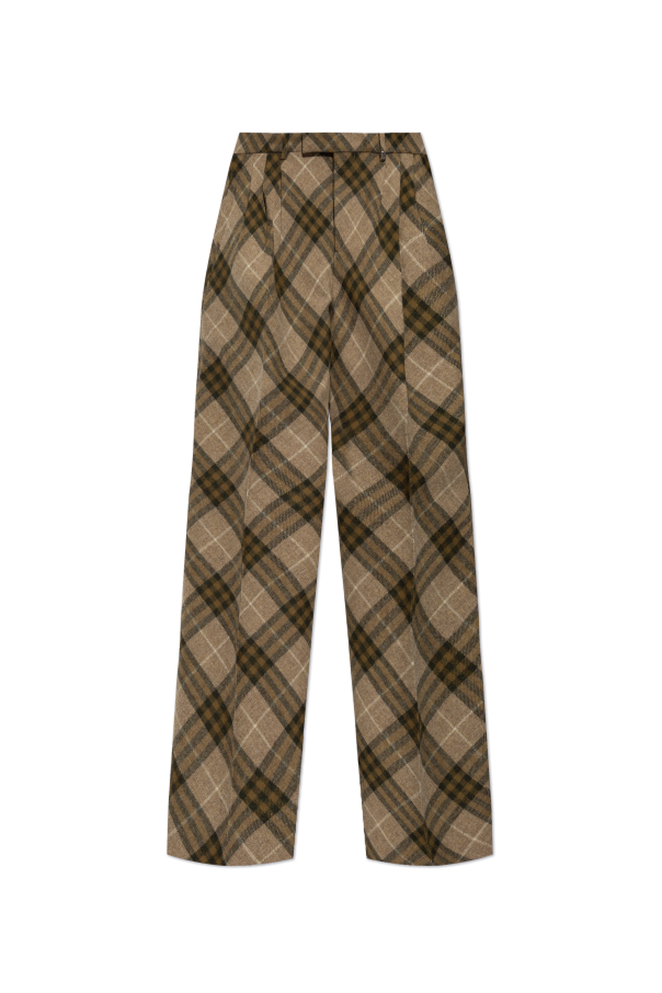 Burberry Checked Wool Trousers