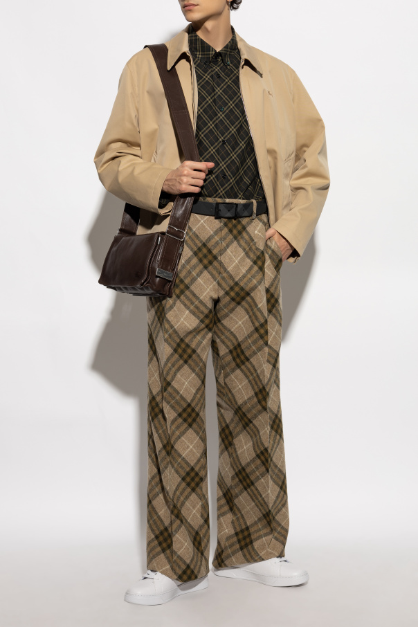 Burberry Plaid Wool Pants