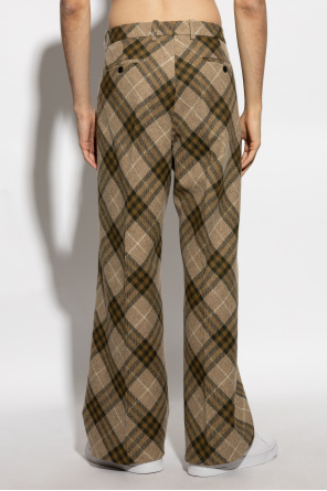 Burberry Checked Wool Trousers