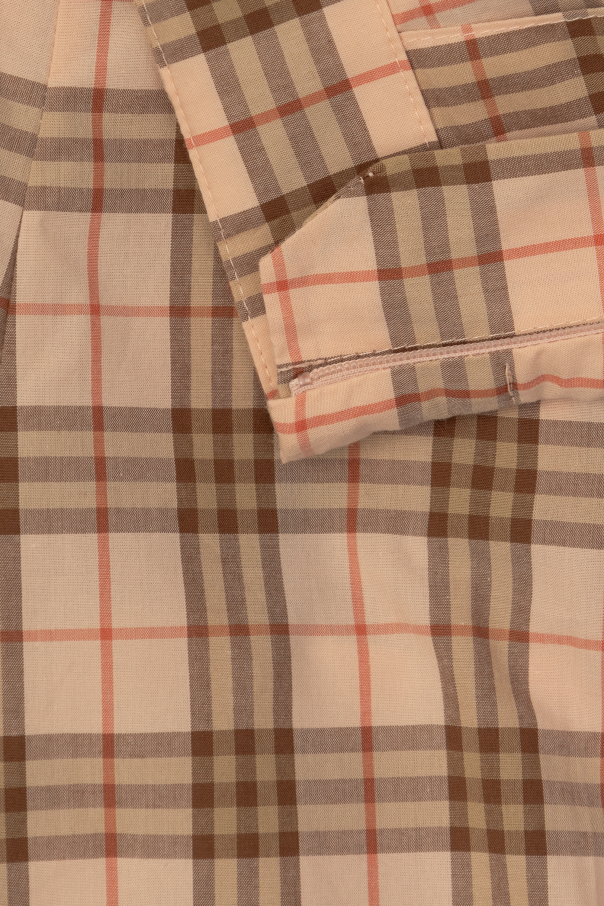 Burberry Kids Spodnie ze wzorem w kratę
