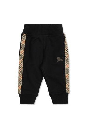 Sweatpants with beige side stripes
