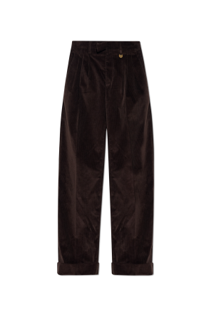 Corduroy trousers with pleats
