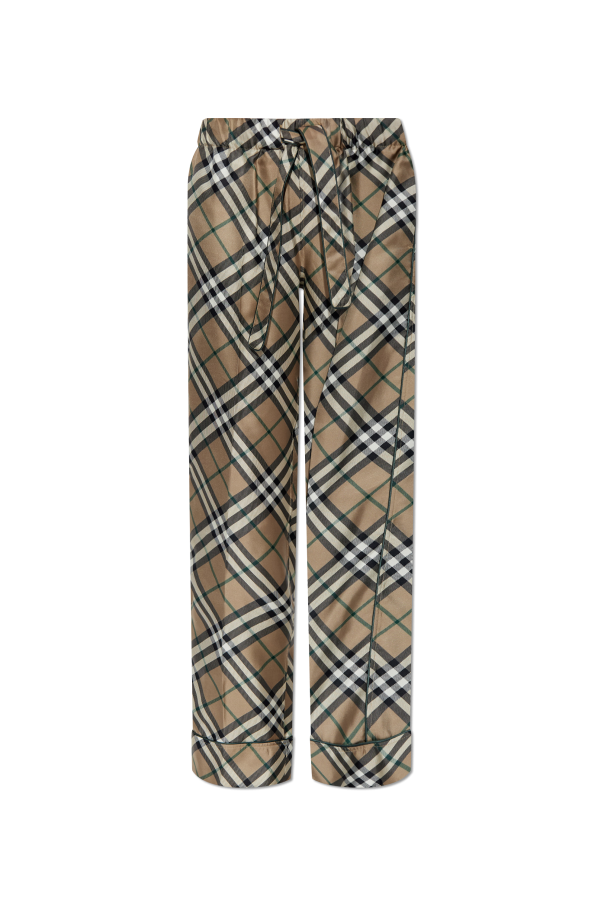 Silk pants with a check pattern od Burberry