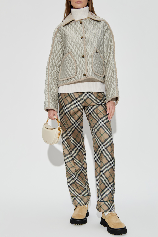 Burberry Silk pants with a check pattern