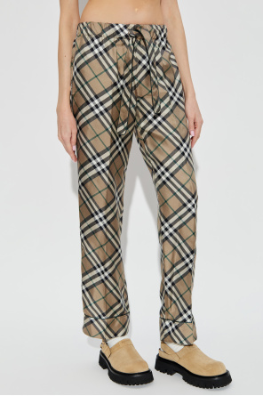 Burberry Silk pants with a check pattern