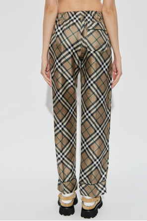 Burberry Silk pants with a check pattern