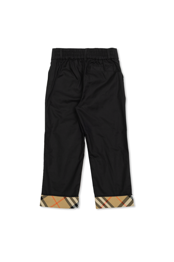 Burberry Kids Baumwollhose mit umgeschlagenen Hosenbeinen