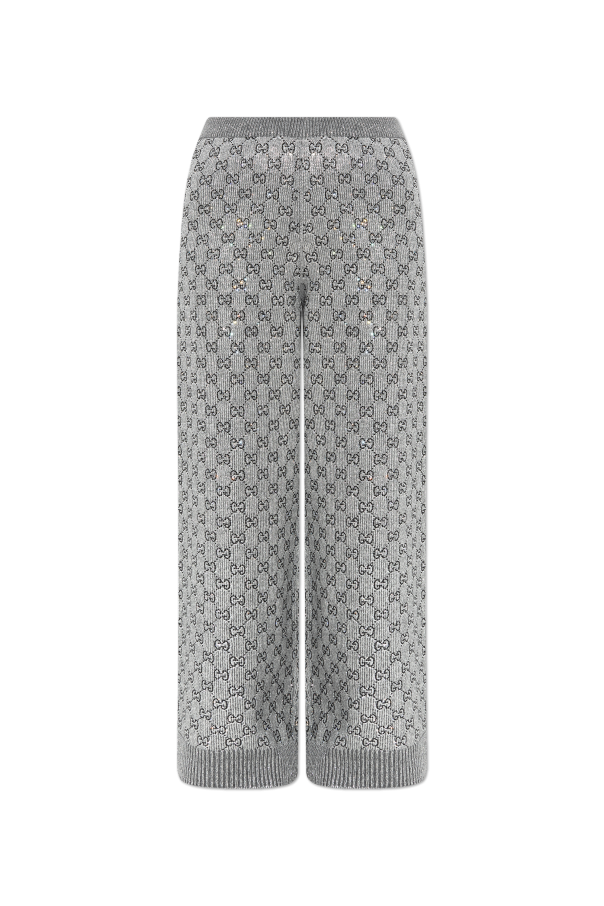 Trousers with lurex thread and shimmering appliqués, zdjęcie 1 Trousers with lurex thread and shimmering appliqués od Gucci