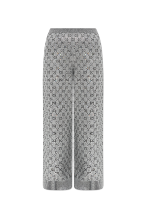 Spodnie z lureksową nicą i połyskującymi aplikacjami