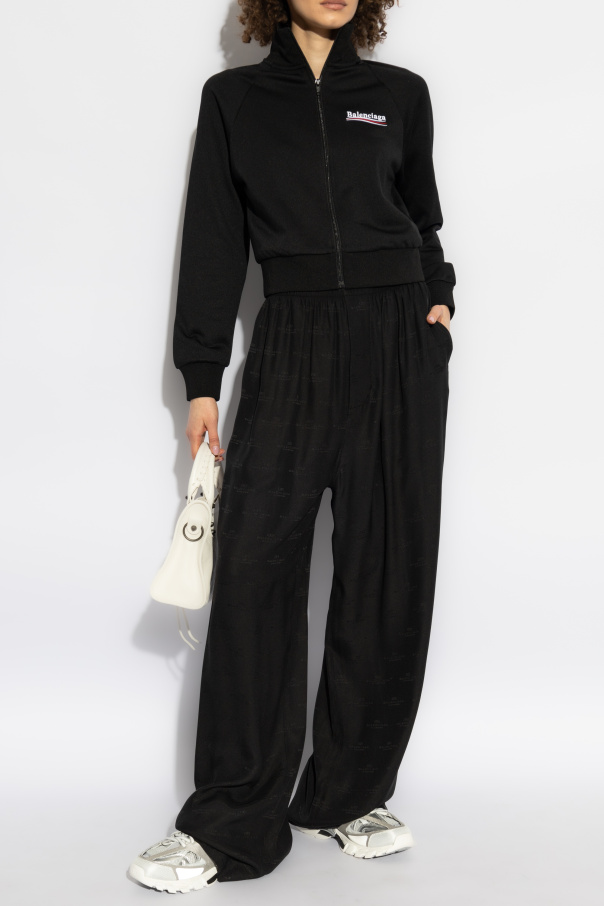 Balenciaga Pantalones de seda de corte holgado