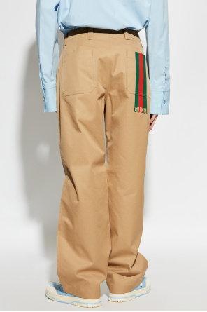 Gucci Hose mit bedrucktem Gürtel Web